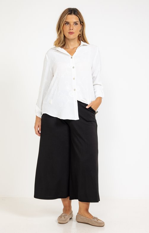 Jupe culotte large avec boucles ceinture