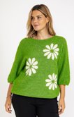 Pull avec fleurs écrues