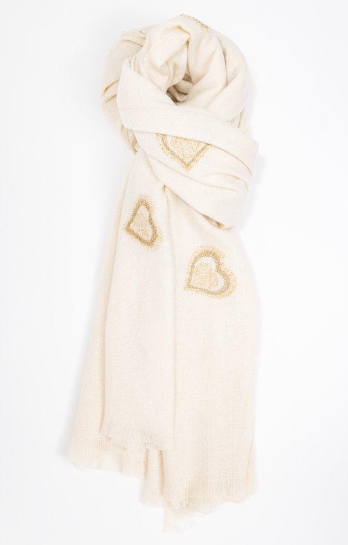 Echarpe avec coeurs lurex