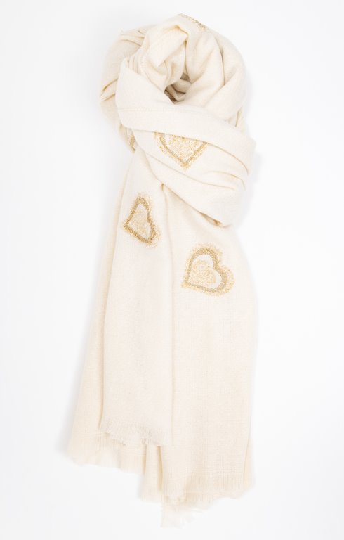 Echarpe avec coeurs lurex