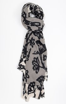 Echarpe avec fleurs noires