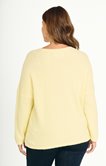 Pull fond jaune avec fleurs multico