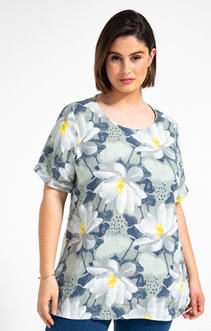 Blouse en lin imprimé fleuri