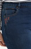 Pantalon droit jean avec broderie