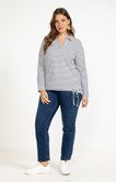 Pantalon droit jean avec broderie