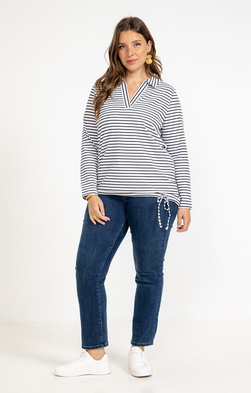 Pantalon droit jean avec broderie