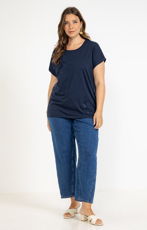 Pantalon denim style barrel