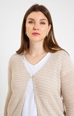 Gilet maille effet rayures 1 bouton
