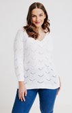 Pull uni col v en crochet