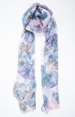 Foulard fond blanc ginkgo