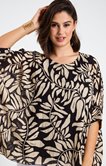 Poncho imprimé feuillage