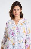 Chemise en lin impression florale