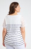 Tee-shirt en dentelle imprimé marinière