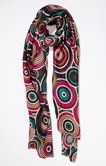 Foulard imprimé multicolore rond