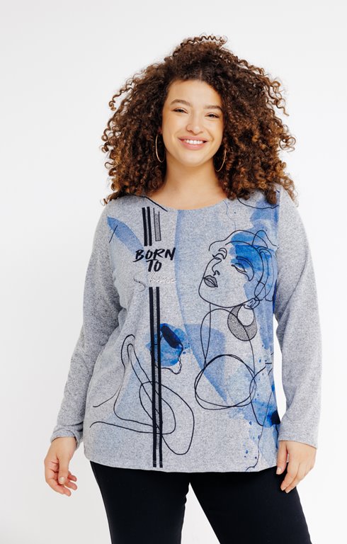 Tee-shirt imprimé femme avec taches