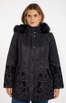 Parka mi-longue flockée