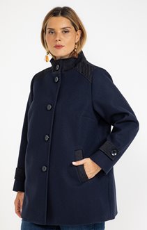 Manteau court bi-matière