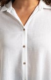 Chemise boutons carrés effet lin