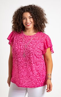 Tee-shirt rose imprimé