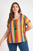 Tee-shirt en maille multicolore