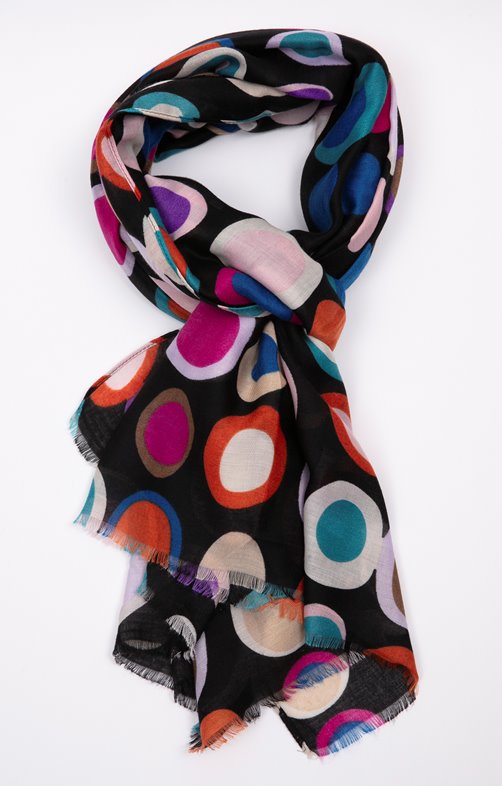 Foulard motif pois multicolore