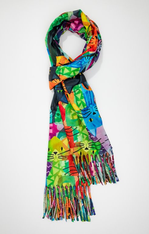 Foulard chaud chat multicolore