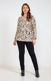 Tee-shirt maille chaude imprimé leopard 