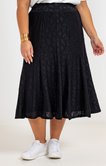 Jupe évasée dentelle feuille