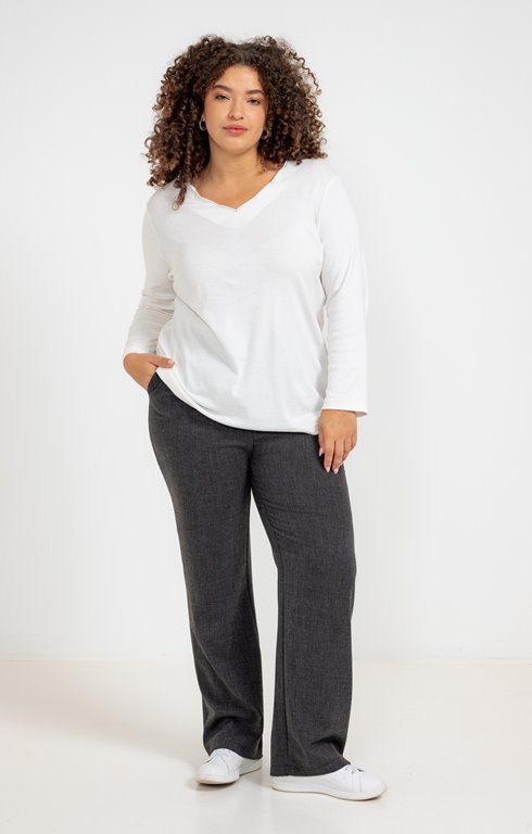 Pantalon large gris avec passants