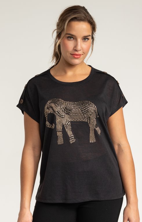 Tee-shirt LIN ELEPHANT STRASS 
