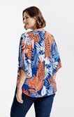 Tee-shirt poncho imprimé avec collier