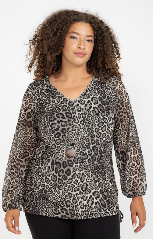 Tee-shirt en résille imprimée