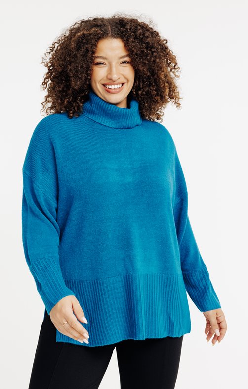 Pull uni col montant