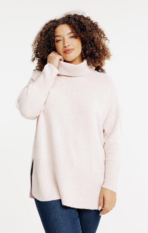 Pull uni col montant