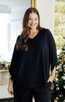 Tunique unie avec strass