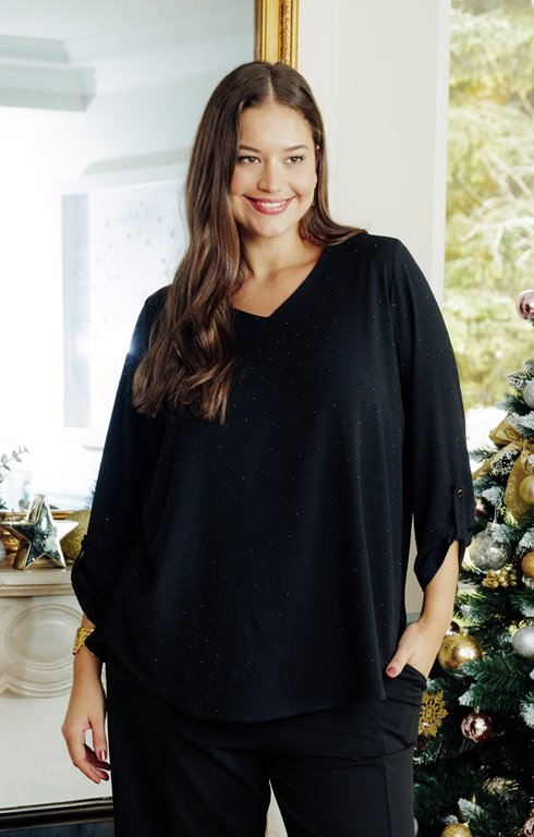 Tunique unie avec strass