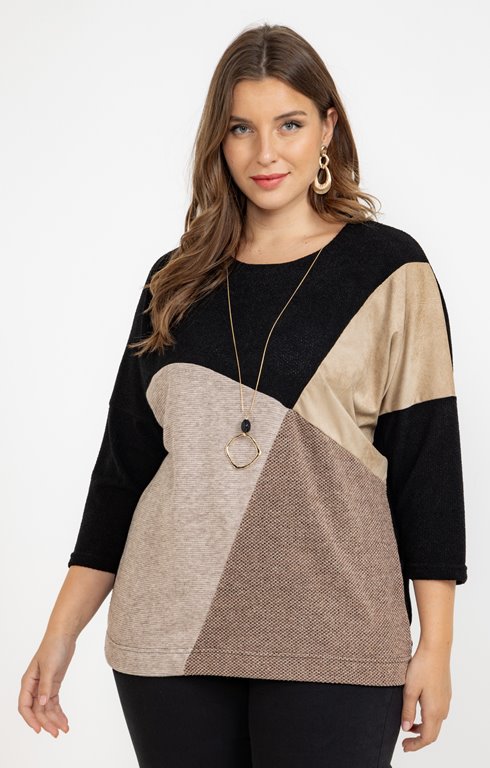 Pull patch avec collier