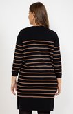 Robe pull maille rayée chic