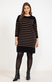 Robe pull maille rayée chic