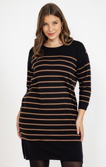 Robe pull maille rayée chic