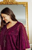 Tee-shirt forme poncho brillant