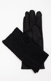 gants noirs, suédine et lainage