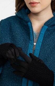 gants noirs, suédine et lainage