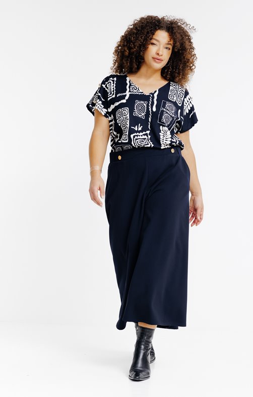 Jupe culotte boutons dorés