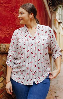 Chemisier imprimé cerises