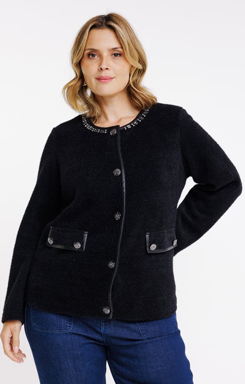 Veste boutonnée avec strass