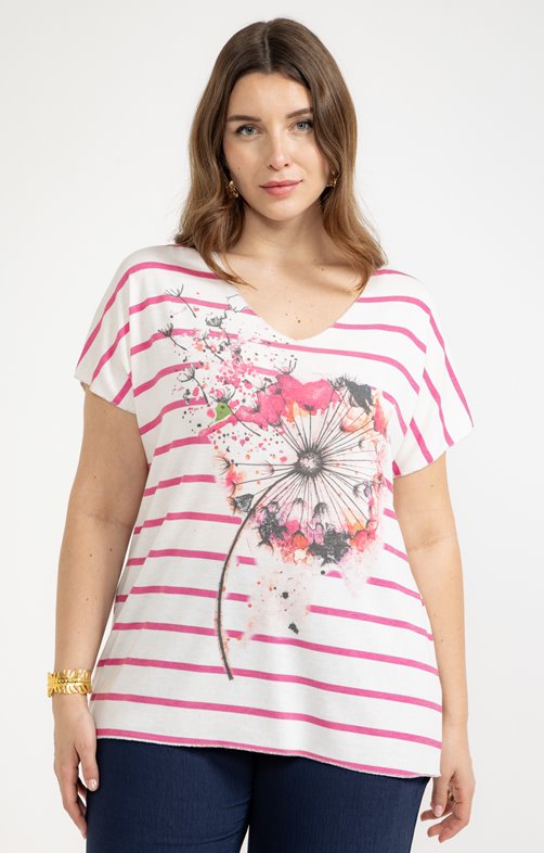 Tee-shirt maille fine imprimé