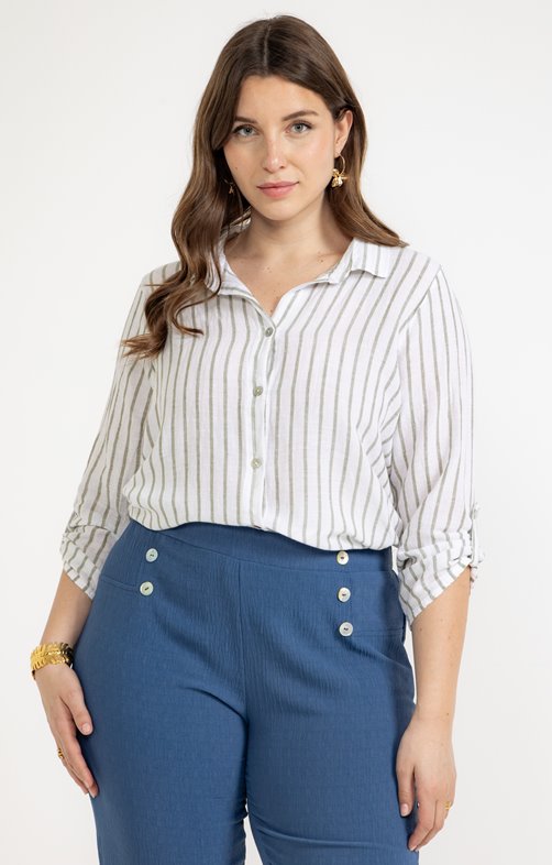 Chemise rayée en lin