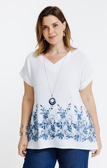 Tunique brodée avec collier