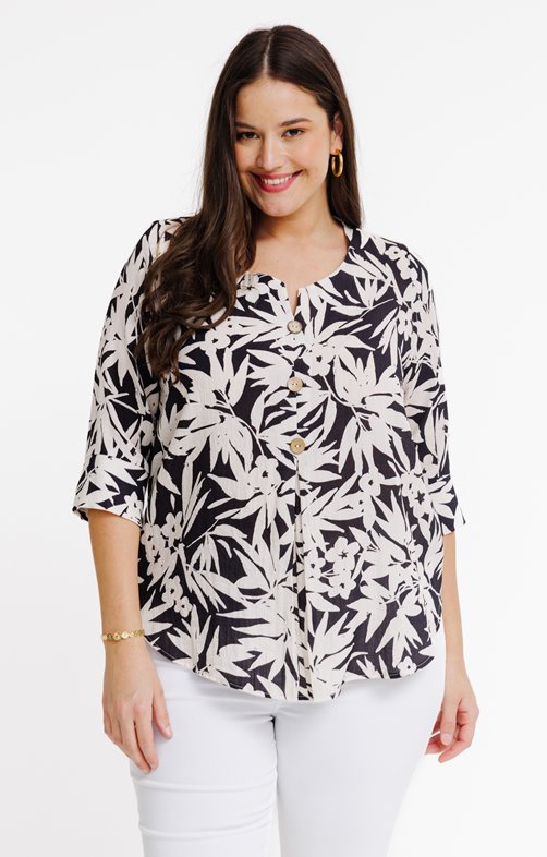 Chemise imprimée avec boutons cocos